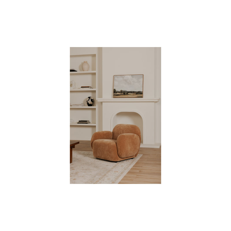 Mikah Upholstered Armchair, Copper Performance Chenille