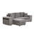 104.5" L-Shape Reversible Sectional With Sleeper And Chaise Storage, Charcoal 3 Seat Bed Storage 2 Stools, Linen Fabric, Color Scheme-367294650