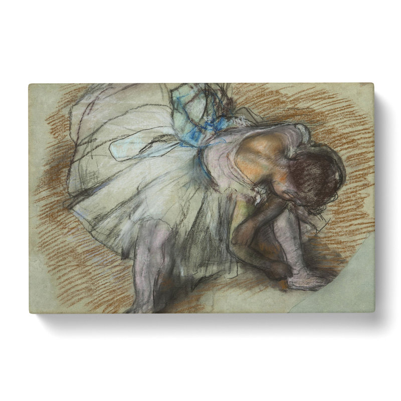 Ballet Ballerina Dancer Tying Her Slipper Vol.3 by Edgar Degas - Wrapped Canvas, 35cm H x 50cm W x 3cm D