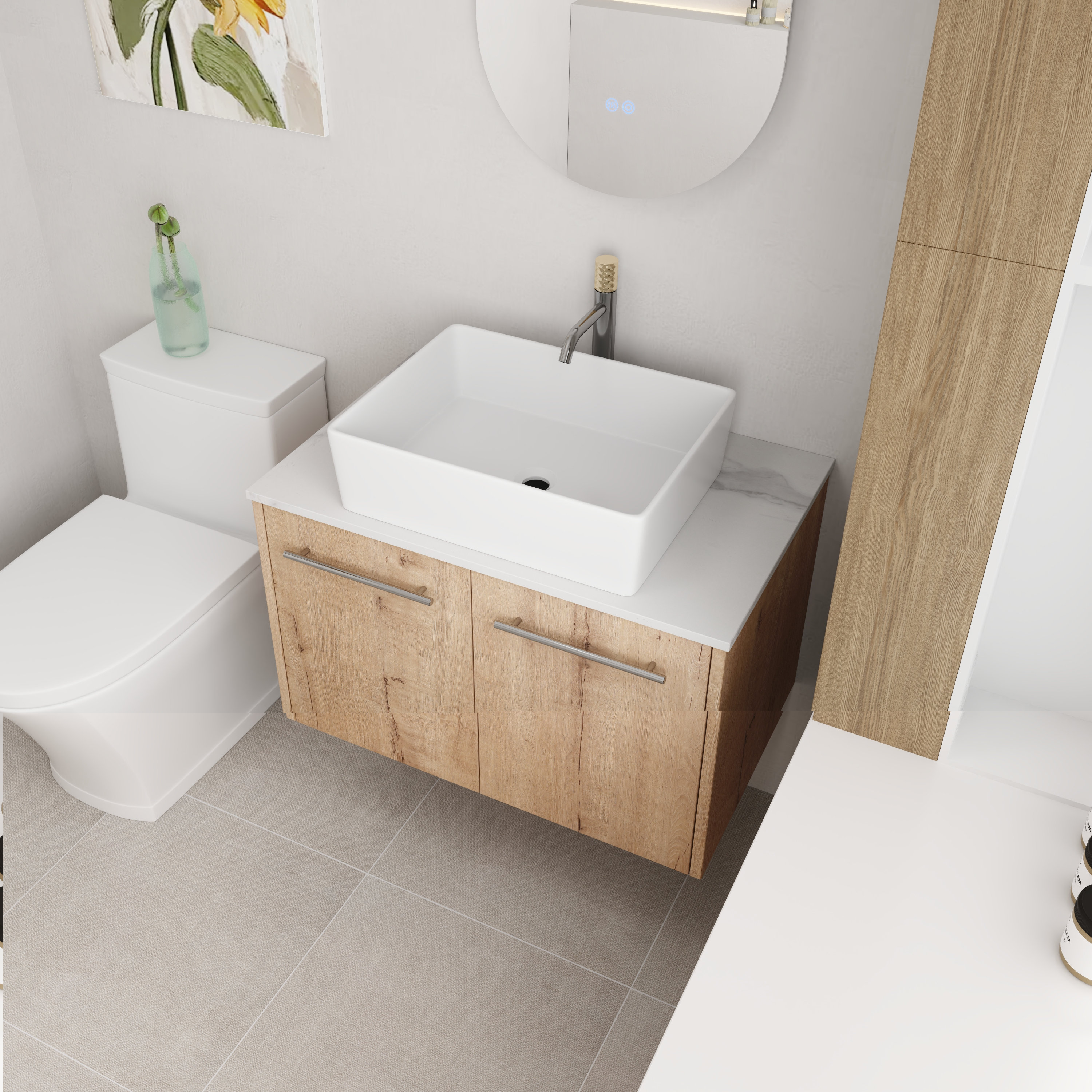 Millwood Pines Crisinda 29.53'' Single Bathroom Vanity with Ceramic Top ...