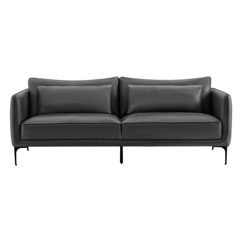 Canapé Rae, Cuir véritable fleur de Floride noir