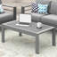 Table basse d'extÃ©rieur rÃ©sistante aux intempÃ©ries avec plateau imitation bois rÃ©aliste