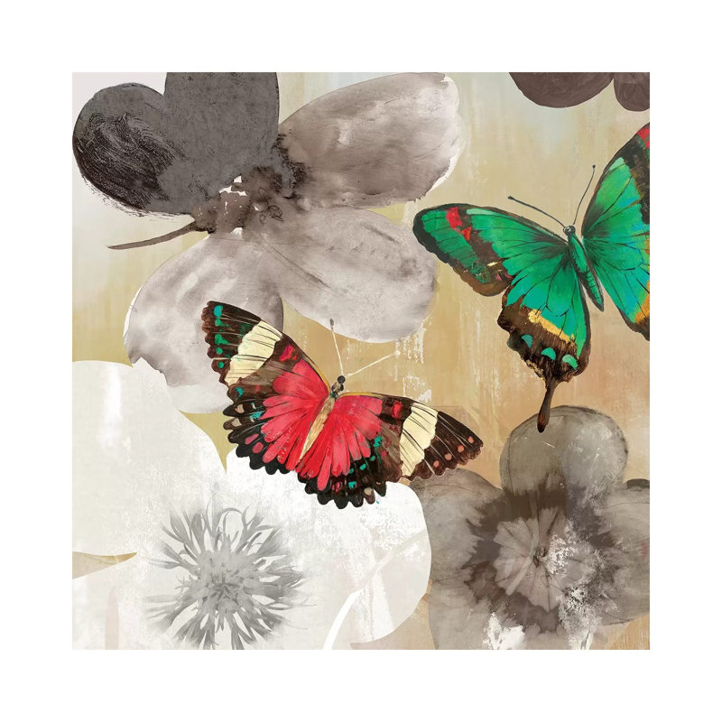 Aflutter I by Aimee Wilson - Wrapped Canvas Painting, 66.04 cm H x 66.04 cm W x 3.175 cm D