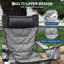 Chaise de camping pliante surdimensionnée avec dossier haut et coussin, chaise d'extérieur robuste pour adultes, capacité de 500 lb, paquet de 2