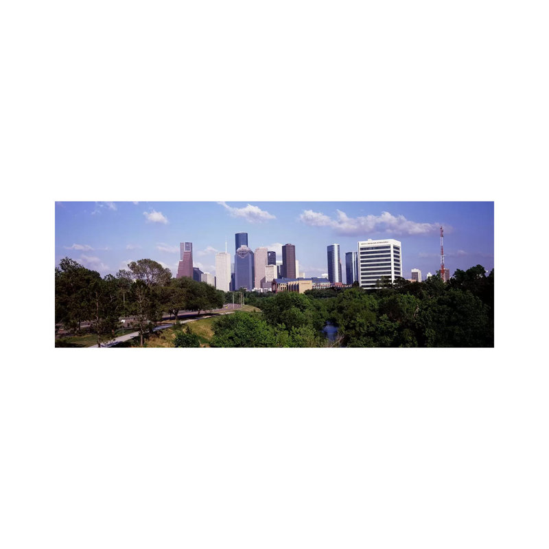 Downtown Skylines, Houston, Texas, USA 1 Piece Wrapped Canvas Panoramic Wall Art, 152.4 cm H x 50.8 cm W x 3.175 cm D