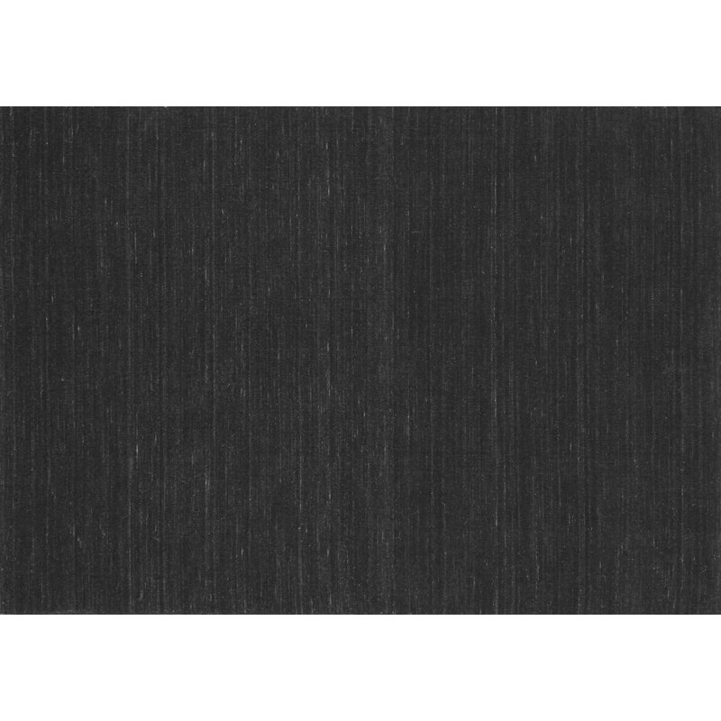 Tapis noir en chenille tissé à la machine Alperin, Rectangle 6 pi x 9 pi