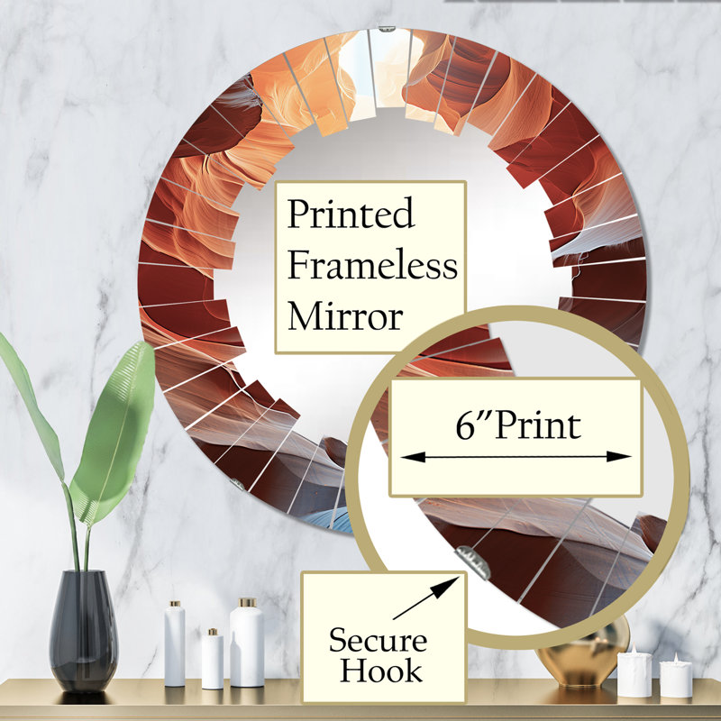 Varenna - Miroir mural rond Canyon, 32 po x 32 po