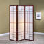 3 - Panel Folding Screen For Room Division In Brown And White Tones, Construction, 72.04 Inches High A Sophisticated Look Space Partition, Fabric, Stylish Decoration