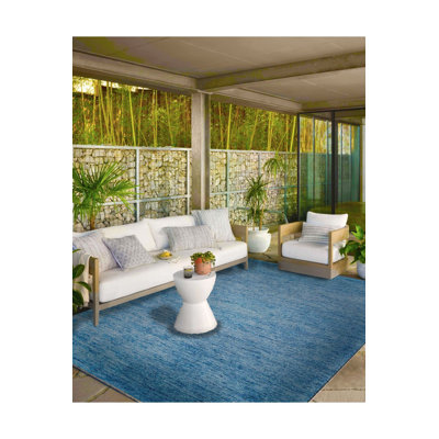 Washable Sea Color Themed Decorative Area Rug
