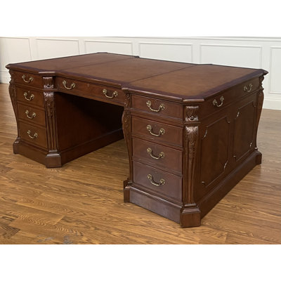 Solid Wood Leather Solid Wood Executive Desk