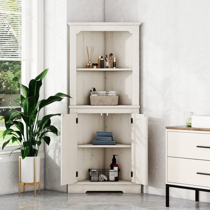 Grande armoire d'angle avec portes pour le salon, Beige