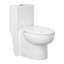 Toilette moderne une pièce, hauteur de siège confortable avec double chasse entièrement vitrée (siège inclus)