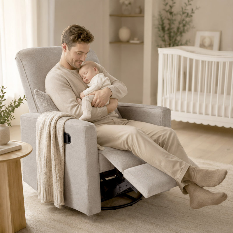 Fauteuil inclinable Evolur Raleigh Basic Glider |Fauteuil à bascule, Beige Foam; Fibre