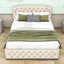 Grand lit tapissier capitonné avec lit gigogne simple et port USB-2109793353
