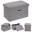 Banc de rangement avec repose-pieds de 19 pouces gris avec couvercle - repose-pieds rembourré avec rangement caché pour salon, chambre à coucher, vestibule, dortoir, petit appartement-1298501792