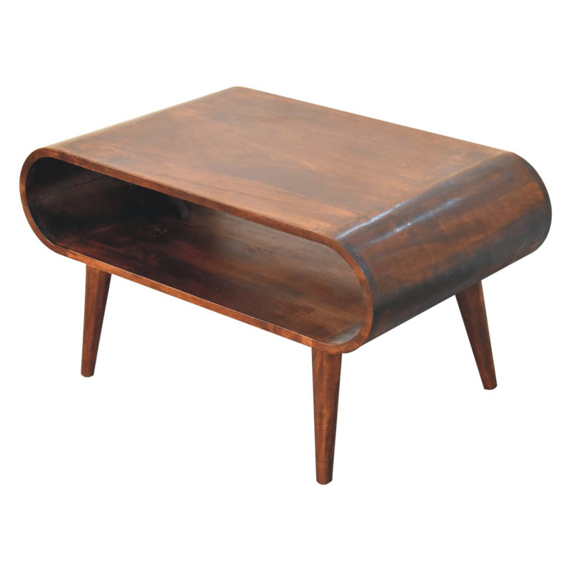 Amaya Nordic Style Caramel Coffee Table, 17.3" H x 31.5" L x 19.7" W, Black