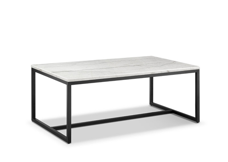 Rectangular Cocktail Table, White Top/Black Base
