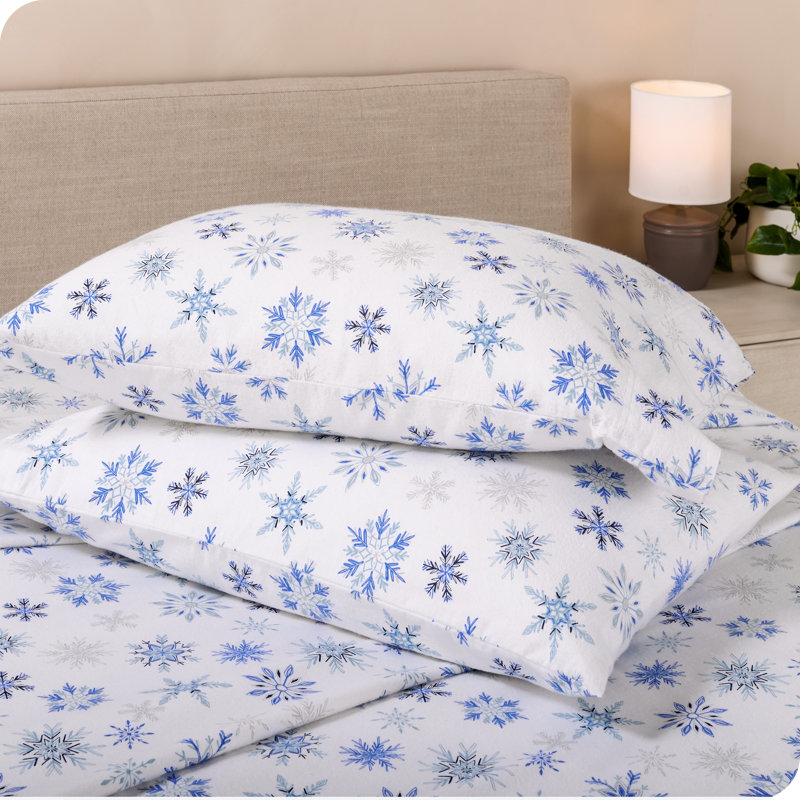 Cotton Flannel Winter Sheet Set, Twin Extra Long Sheet Set + 1 Standard Pillowcase