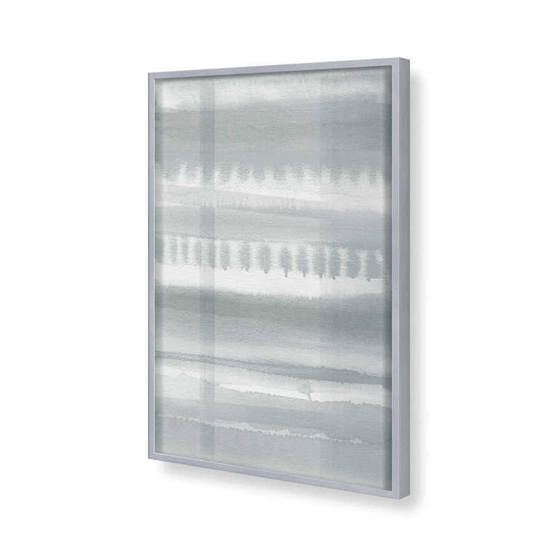 Soft Gradient Stripes I Print, 21.25" H x 17.25" W, Silver Single Picture Frame