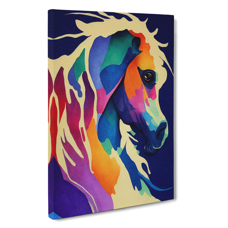 XC1022-1598X Colourful Horse No.4 Abstract - Wrapped Canvas Print, 50cm H x 35cm W x 3cm D