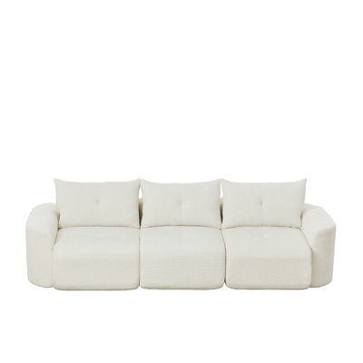 Chenille Sofa for Living Room, 109 Inch Large Modern 3-Seater Sofa with Thickened Armrests, Upholstered Backrest, Deep Seating Design, Plush, Cozy for Living Room, Bedroom, Apartment, Office