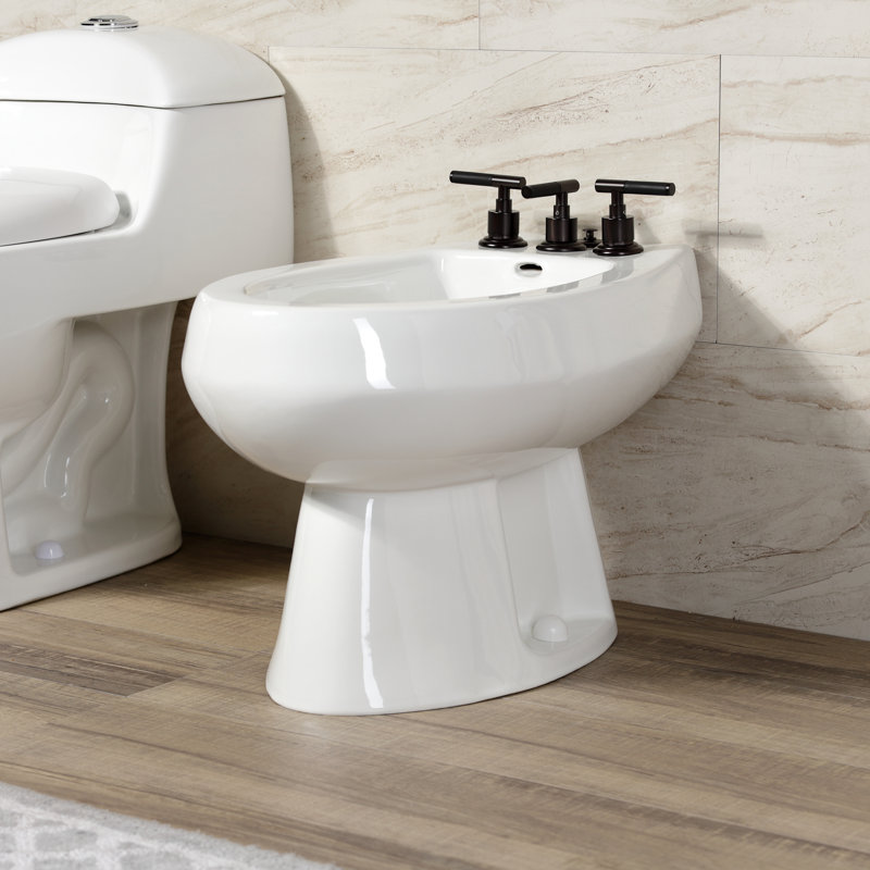 Kingston Brass Centurion Three-Handle Vertical Spray Bidet Faucet with Brass Pop-Up, Oil Rubbed Bronze