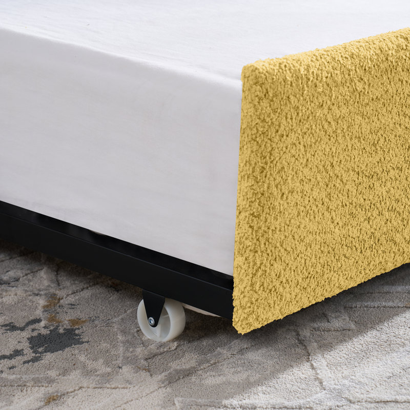 Canapé-lit capitonné Daybed, Jaune, Double
