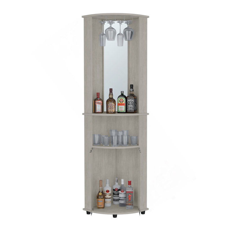 Bar d'angle Rialto, salon, gris béton, Light Grey