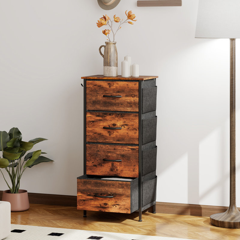 45cm W 4 - Drawer Chest of Drawers, Rustic Brown