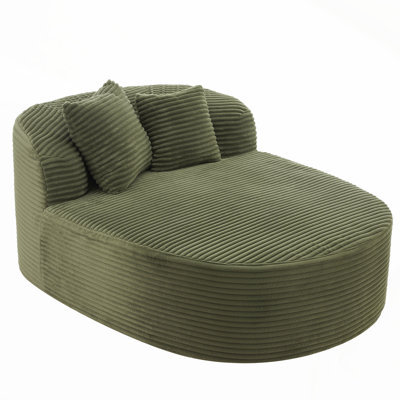 Modern Chaise Lounge Sofa Bed with Two Supportive Pillows, Ultra-Comfortable and Spacious for Living Room, Pink