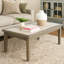 Table basse d'extérieur Inaya, brun, plateau en pierre frittée beige, 49 po