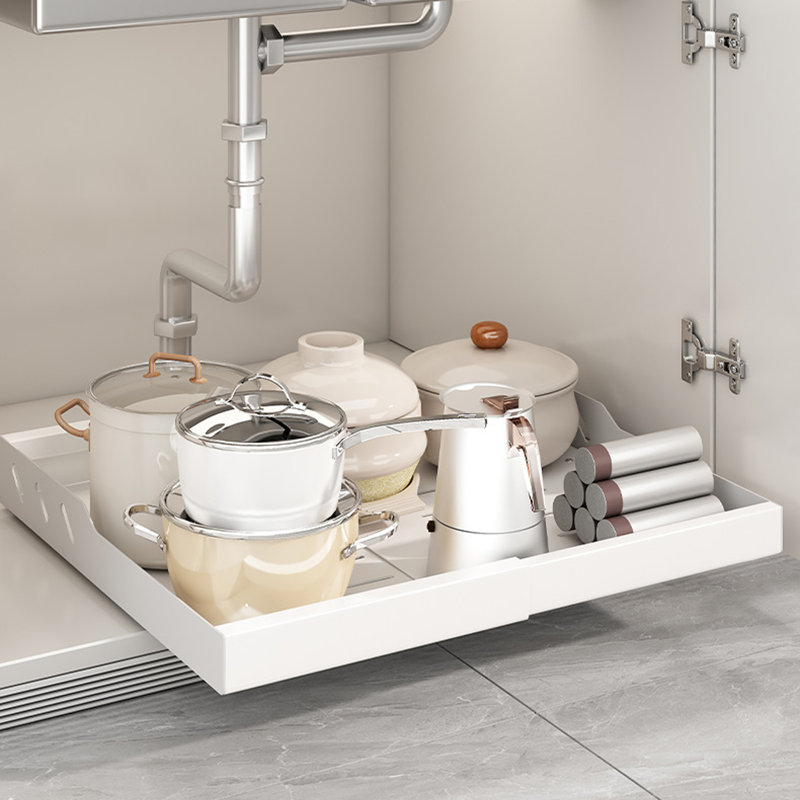 Organisateur de cabinet extensible extensible, Blanc
