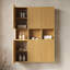 Armoire de salle de bain murale 41 po - 6 armoires avec portes en contreplaqué de couleur chêne blanchi à l'eau et pratique pour différentes pièces