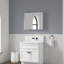 Armoire de salle de bain à miroir murale 30 po en bois d'ingénierie de style blanc 2 en 1 avec maquillage intégré et rangement pour les cheveux ou les brosses à dents encastrées à tablettes multiples