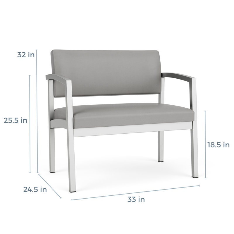 Chaise en acier Lenox, Argent, Plot Line bleu marine