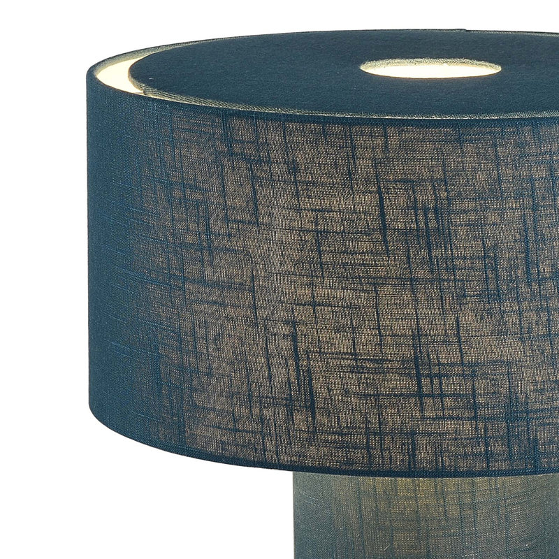 Moonlight Table Lamp - Sky Blue Linen Shade, Dimmer Switch, Sky Blue