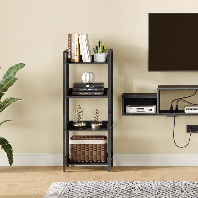 Etagere 3/4/5 Shelves Bookcase, Small Bookshelf for Living Room, Bedroom or Bathroom, (4 Shelves) 45.5"H x 17.7"W x 13"D