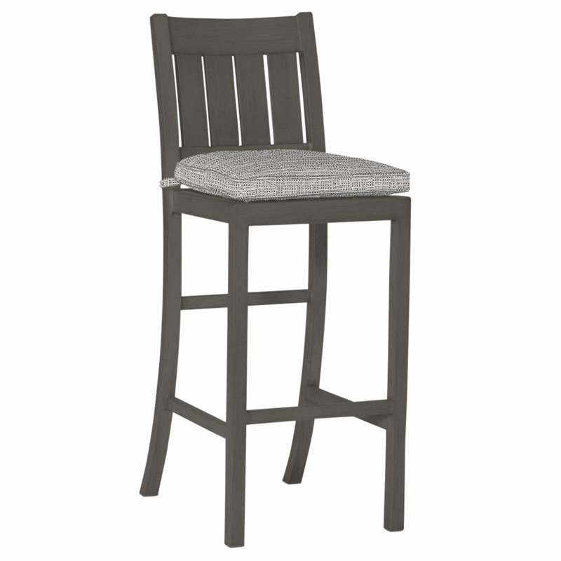 Tabouret de bar Club Wrought, Welt, Gris ardoise, Caramel tweed