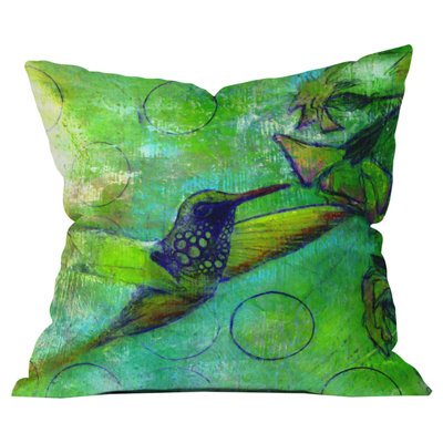 Hummingbird Outdoor Throw Pillow