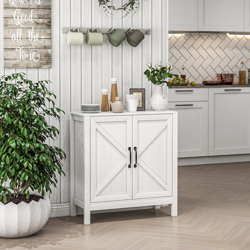 Meuble de rangement, buffet avec tablette ajustable, Blanc
