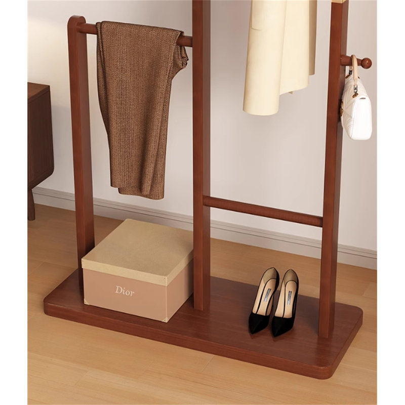 Porte-chapeaux en bois massif Aesthetic, Brun