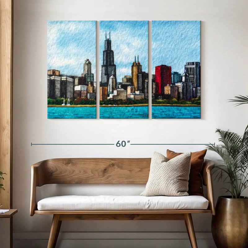 Sireci Chicago Skyline, 32" H x 50" W