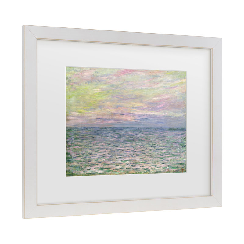 «Coucher De Soleil A Pourville» par Claude Monet, Blanc, H 13 po x l 16 po x P 0,75 po