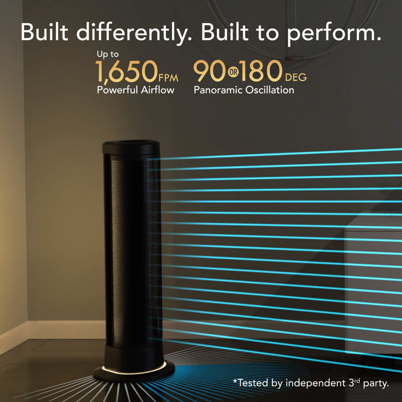 Vornado Ara Oscillating Tower Fan with Ambient Light and Remote