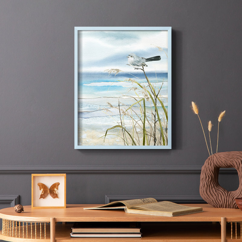 Impression encadrée Seaside Rest II - bois massif, Bleu, H 10 po x l 8 po