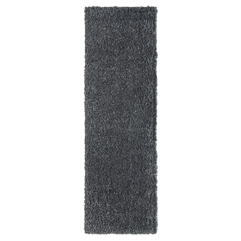 Shaggy Lush dark grey Rug, Runner 80 x 250cm