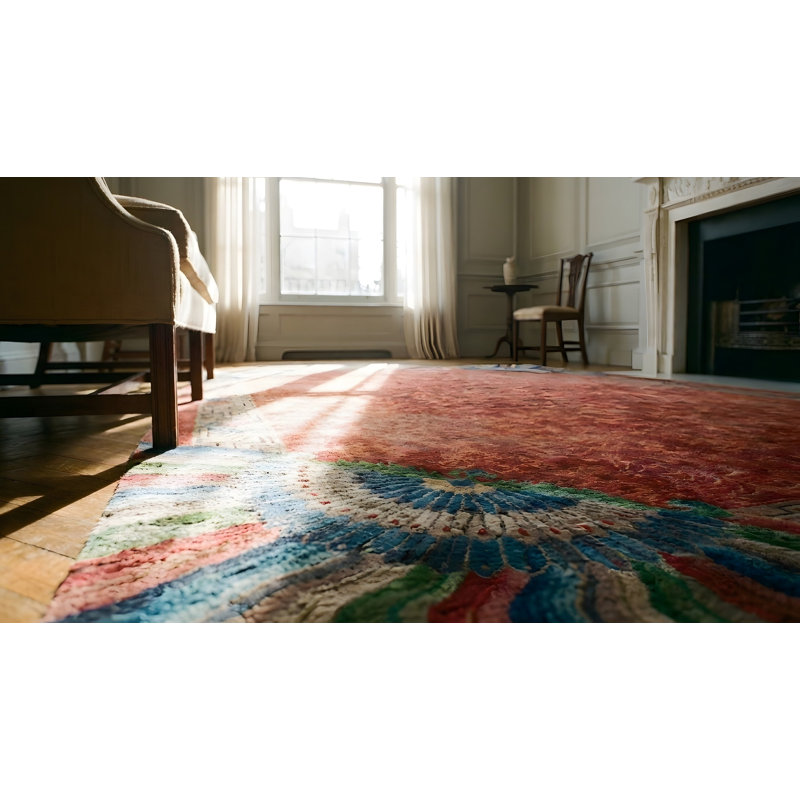 Allover Hand Knotted Antique Chinese Art Nouveau Design Rug