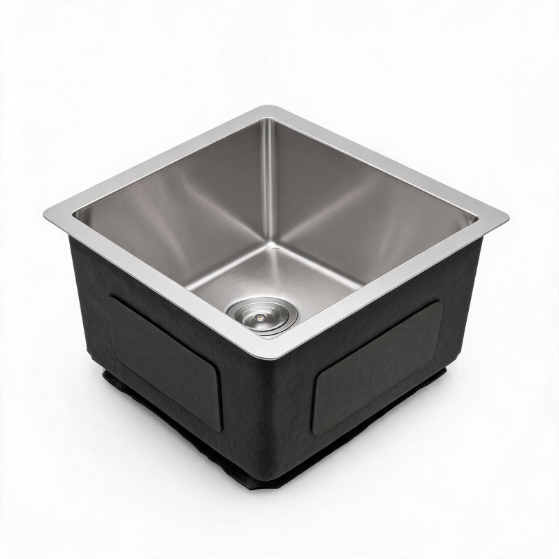 15 inch Brushed Nickel Stainless Steel Undermount Kitchen Sink with 9 inch Deep Single Bowl Basin
