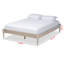 Plateforme Hicham, pieds tournés, grand lit, blanc antique, H 14,92 po x l 64,09 po x L 85,35 po-1346140527-1346147242