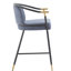 Ensemble de 2 tabourets de bar bleu marine rembourrés de 66 cm de haut avec piètement noir - Design moderne, confort et fonctionnalité. Garniture dorée et structure en fer. Style contemporain. Montage rapide.